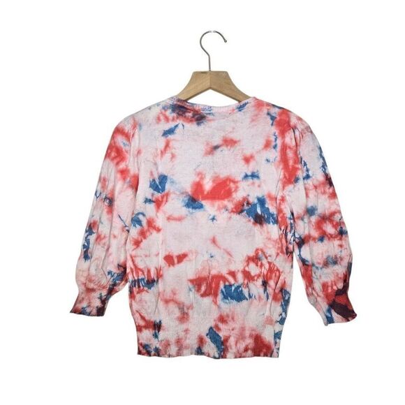 John + Jenn Chill Tie Dye Cropped Sweatshirt Lava Bust 1/2 Sleeve Size Small - Picture 4 of 8